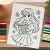 Line Drawing Of An Anime-Style Girl In A School Uniform Reading A Book Titled Dreamscapes.