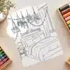Boho Bedroom Sweet Dreams Coloring Page - Free Printable Aesthetic Adult Coloring Sheet With Hanging Plants