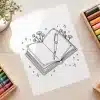 Free Magical Journal Coloring Page - Printable Adult Coloring Sheet With Flowers And Stars