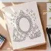 Free Magical Mirror Coloring Page - Printable Adult Coloring Sheet With Ornate Mirror Design