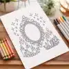 A Coloring Page Featuring An Ornate Mirror Surrounded By Candles And Crystals.
