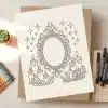 A Coloring Page Featuring An Ornate Mirror Surrounded By Candles And Crystals.