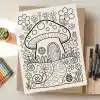 Mushroom House Free Coloring Page - Printable Kids Coloring Sheet With Snails And Flowers