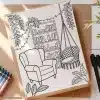 A Drawing Of A Chair And A Hammock On A Piece Of Paper