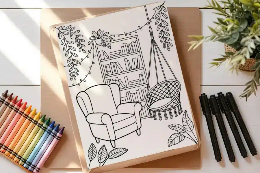 A Drawing Of A Chair And A Hammock On A Piece Of Paper