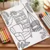 A Coloring Book With A Chair And A Hammock