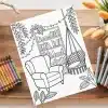 A Drawing Of A Chair And A Hammock On A Table