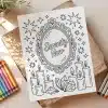 A Coloring Book With A Picture Of Candles And Stars