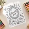Serenity Now Mirror Free Coloring Page - Printable Adult Coloring Sheet With Quote And Celestial Design