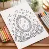 A Coloring Book With A Picture Of Candles And Stars