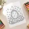 Sparkling Mirror Free Coloring Page - Printable Adult Coloring Sheet With Ornate Mirror And Candles