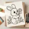 A Drawing Of A Rabbit On A Piece Of Paper