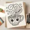 Cute Cartoon Mug With Heart Eyes And Steam That Says Sweet Dreams.