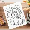 A Coloring Book With A Unicorn And Stars