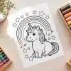 Unicorn Stars Rainbow Free Coloring Page - Printable Kids Coloring Sheet With Unicorn, Rainbow, And Stars