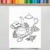 A Drawing Of Teacup And Teacup With Cookies