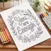 A Coloring Book With Markers On A Table