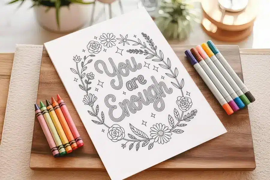A Coloring Book With Markers On A Table