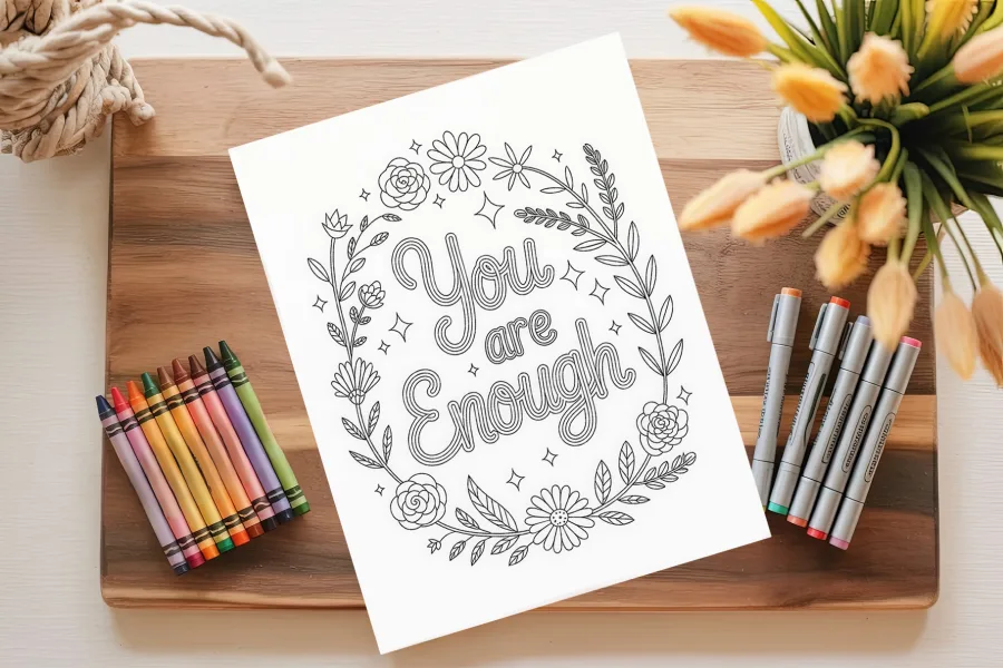 A Coloring Book On A Table