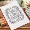 A Coloring Book And Markers On A Table