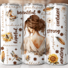 Three Tumblers Featuring A Watercolor Illustration Of A Woman From Behind, Surrounded By Positive Affirmations And Nature-Inspired Designs.