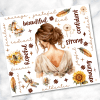 Watercolor Illustration Of A Woman'S Back, Adorned With Positive Words And Nature-Inspired Elements.