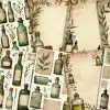 Collection Of Vintage Apothecary-Style Papers Featuring Various Illustrations Of Bottles, Herbs, And Botanical Sketches.
