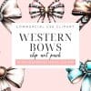 Western Bows Clip Art Set - Digital Download Png Graphics With Cow Print And Paisley Designs
