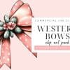 Pink Bow With White Stars And A Cactus Flower Embellishment.