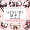 Rustic Western Bows Clip Art Set - Digital Download Png Graphics With Cow Print And Paisley Designs