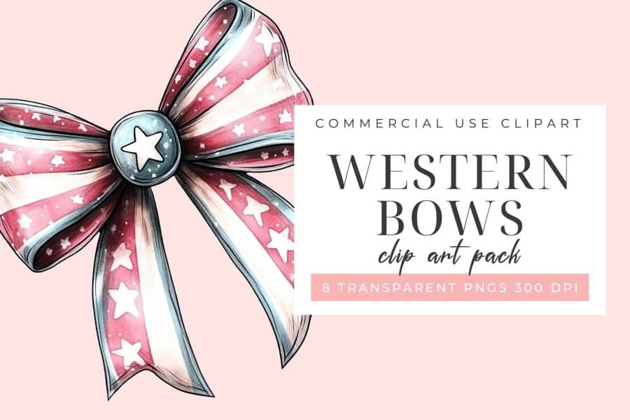 Patriotic red, white, and blue bow with white stars.