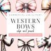 Western Rodeo Bows Clip Art Set - Digital Download Png Graphics With Cow Print And Rustic Patterns