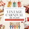 Vintage Carnival Clip Art Set - Digital Download Png Graphics With Circus Tent And Carousel Horse