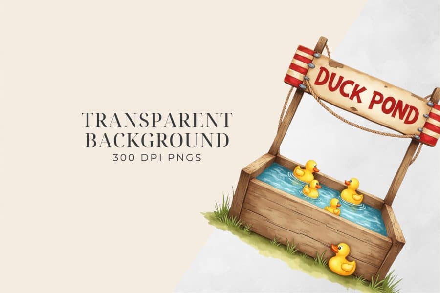 A Wooden Duck Pond Game With Several Yellow Rubber Ducks Floating In The Water.