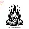 Campfire Svg Cut File - Digital Download For Cricut And Silhouette Camping Projects