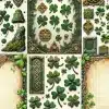 Collection Of Celtic-Style St. Patrick'S Day Designs Featuring Shamrocks And Ornate Frames.
