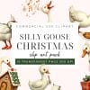 A Collection Of Whimsical Illustrations Of Geese Celebrating Christmas.