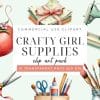 Craft Supplies Clip Art Set - Digital Download Png Graphics With Cute Craft Items