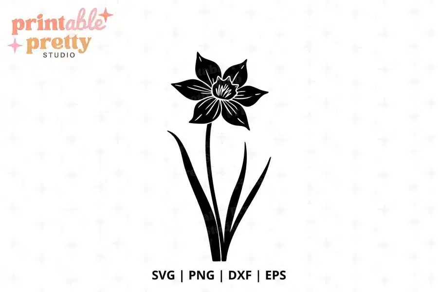 Daffodil Free SVG Cut File - digital download for Cricut and Silhouette spring flower projects
