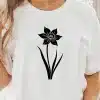 A Person Wearing A White Shirt With A Flower On It