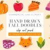 Hand Drawn Fall Doodles Clip Art Set - Digital Download Png Graphics With Autumn Themed Doodles
