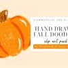 Hand-Drawn Illustration Of An Orange Pumpkin.