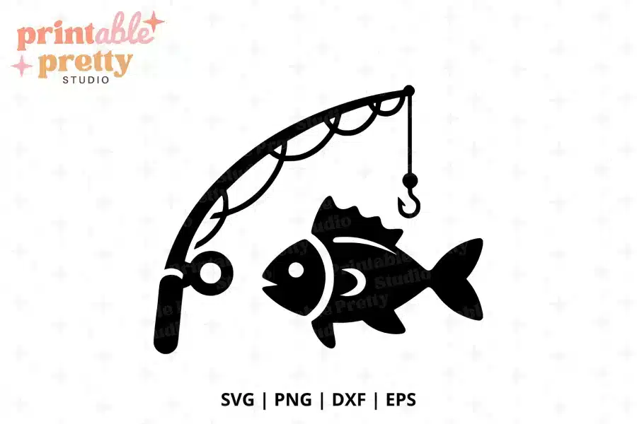 Fishing Rod SVG Cut File - digital download for Cricut and Silhouette fishing projects
