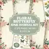 Floral Butterfly Mini Junk Journal Kit - Printable Jpg Pages With Vintage Butterfly And Floral Illustrations