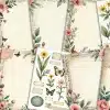 Collage Of Floral And Butterfly Themed Stationery.