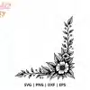 Floral Corner Border Svg Cut File - Digital Download For Cricut And Silhouette Wedding Projects