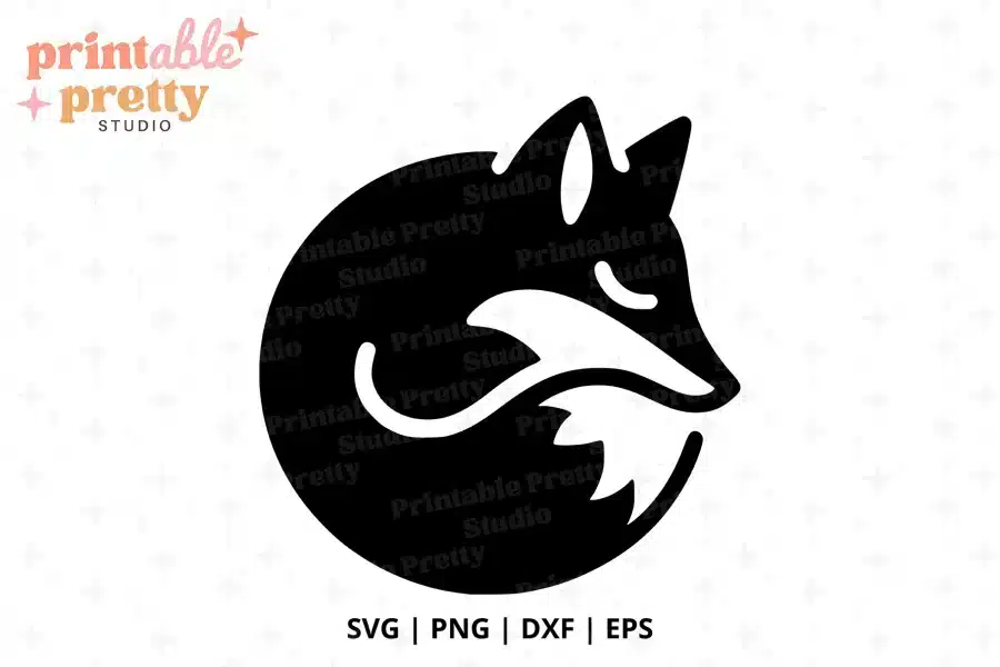 Sleeping Fox Free SVG Cut File - digital download for Cricut and Silhouette woodland animal projects