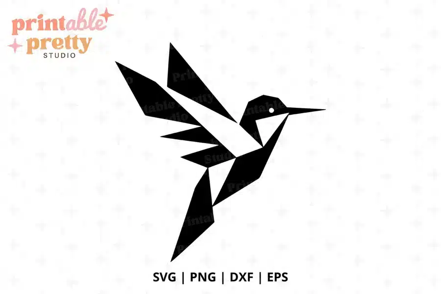 Geometric Hummingbird Free SVG Cut File - free digital download for Cricut and Silhouette modern art projects
