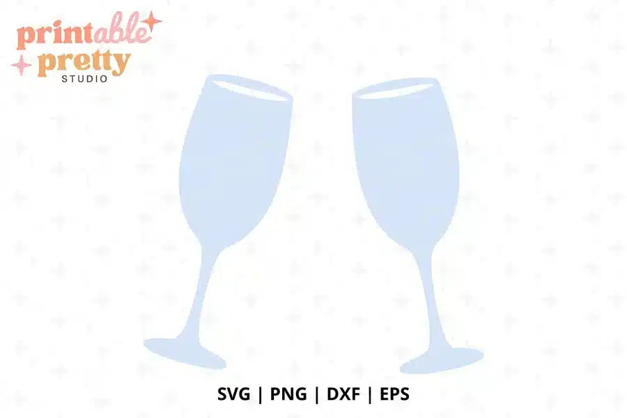 Toasting Glasses Free SVG Cut File - digital download for Cricut and Silhouette celebration projects