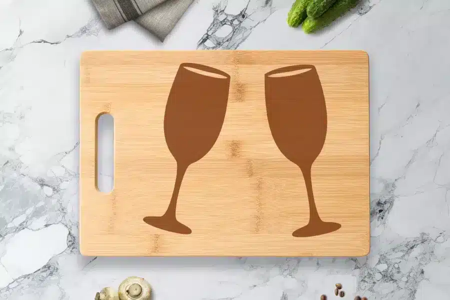 Toasting Glasses Free SVG Cut File - digital download for Cricut and Silhouette celebration projects